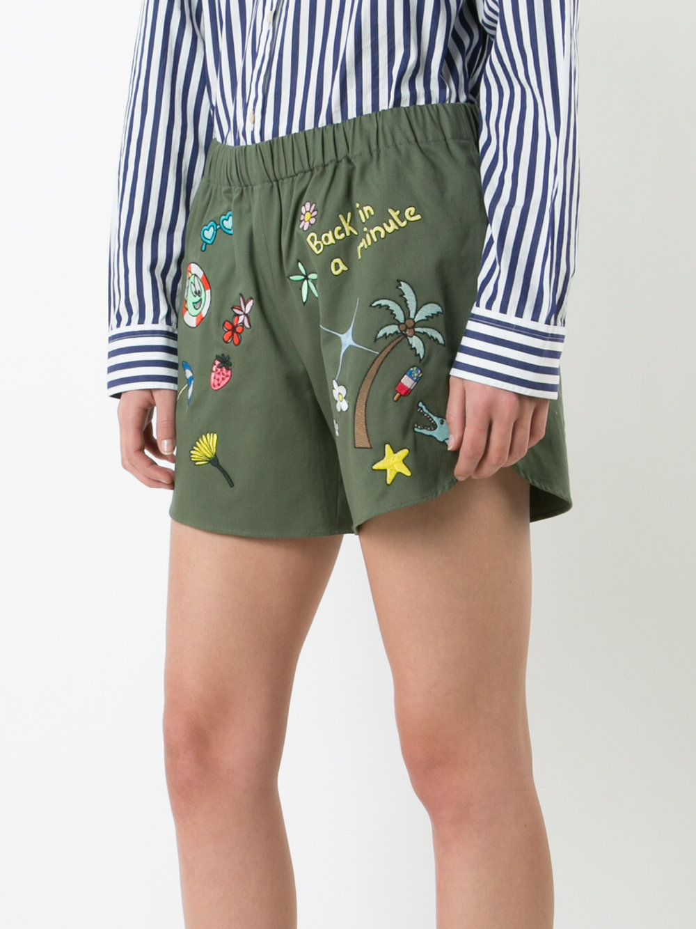 multi-patches shorts
