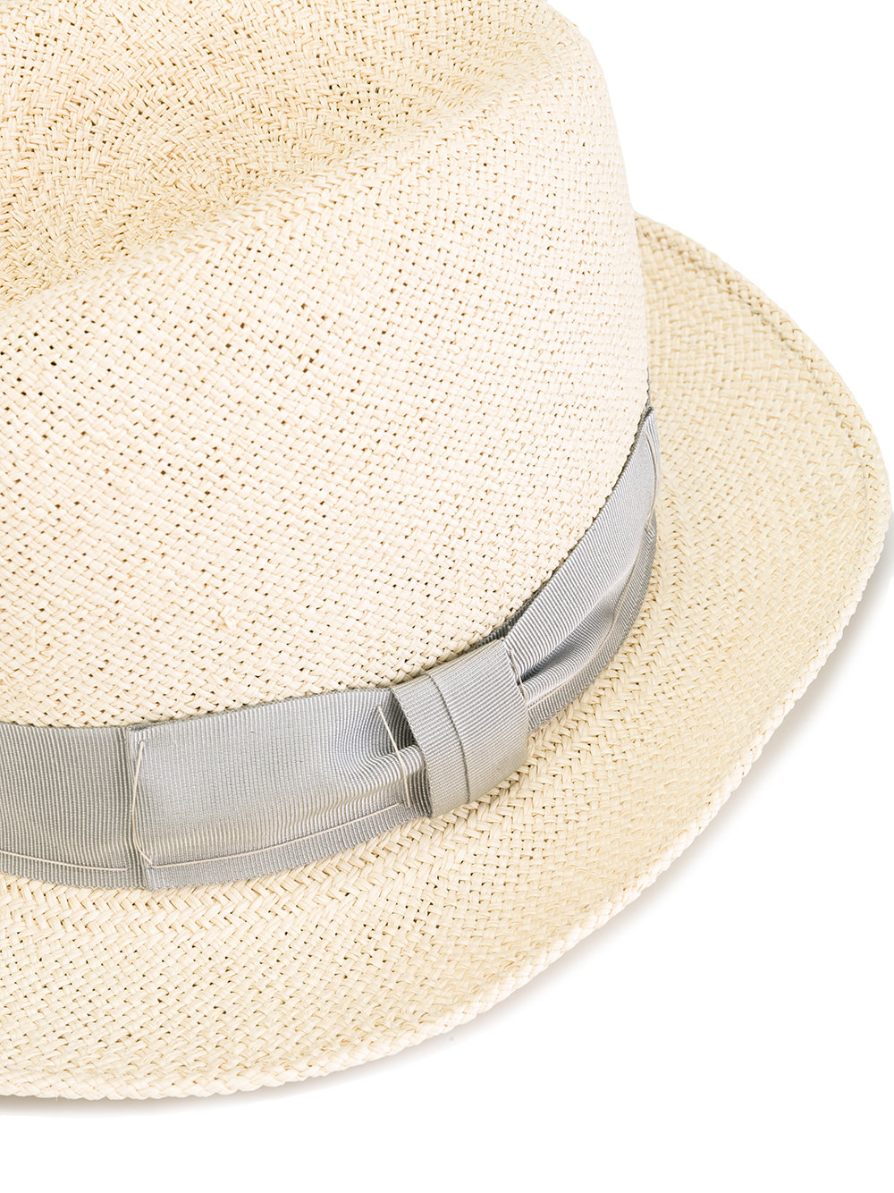 Grosgrain trim straw hat