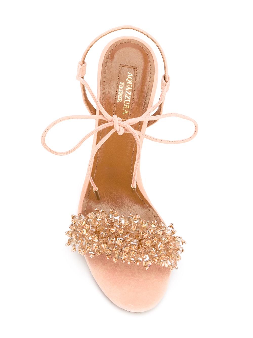 embellished front sandals