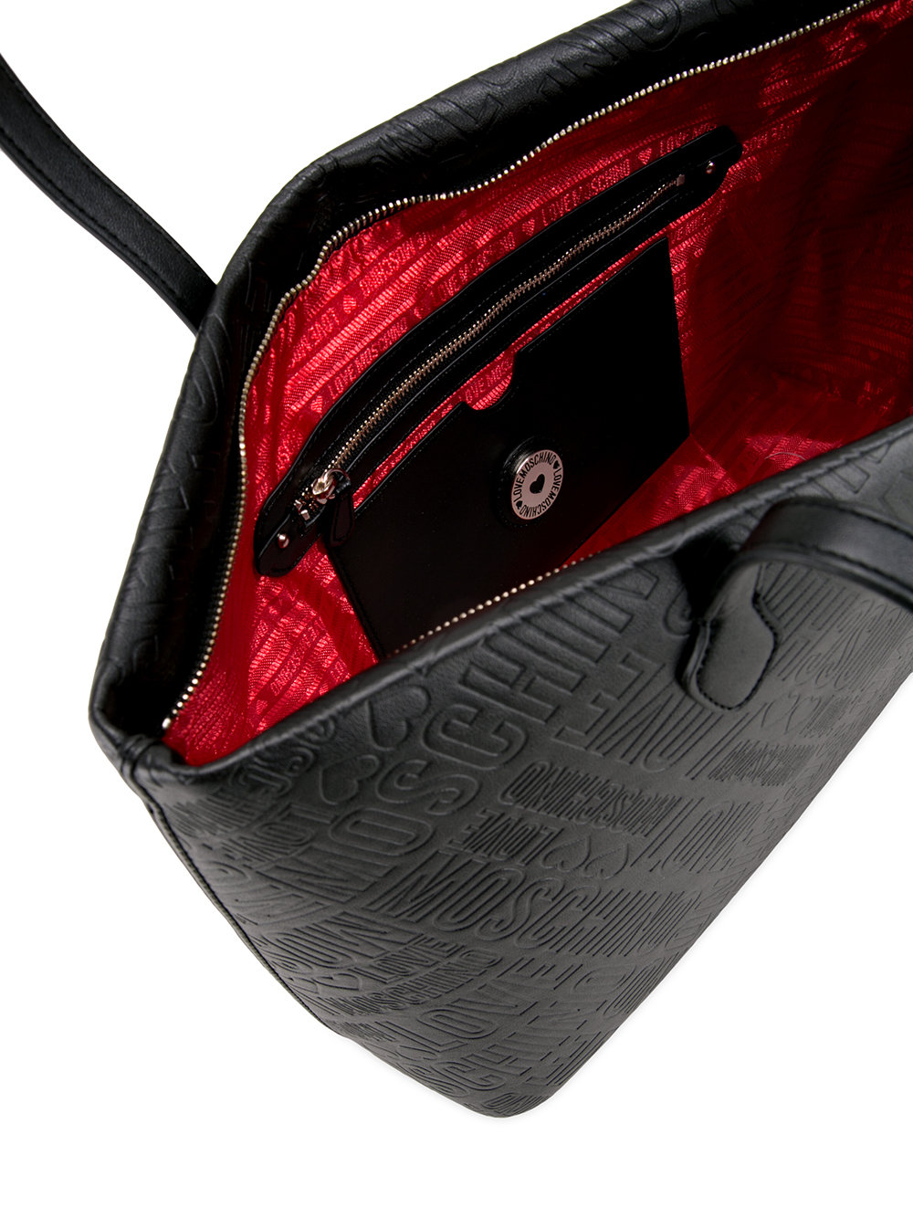 embossed logo shoulder bag
