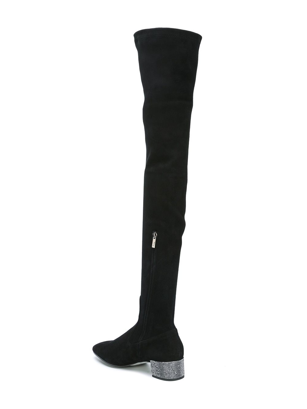 crystal heel over-the-knee boots