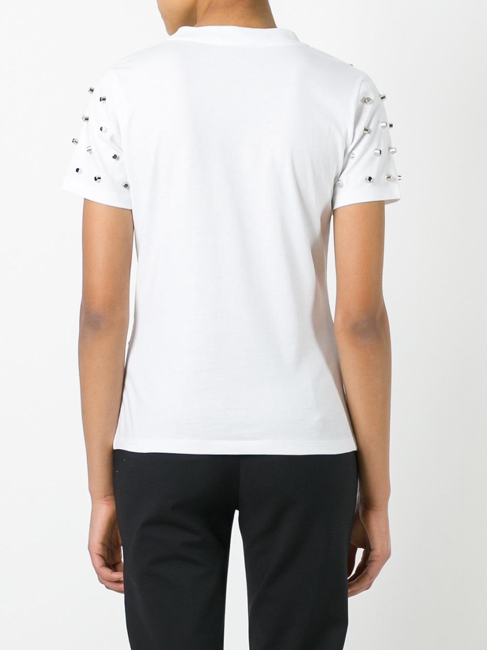silver-tone studded T-shirt
