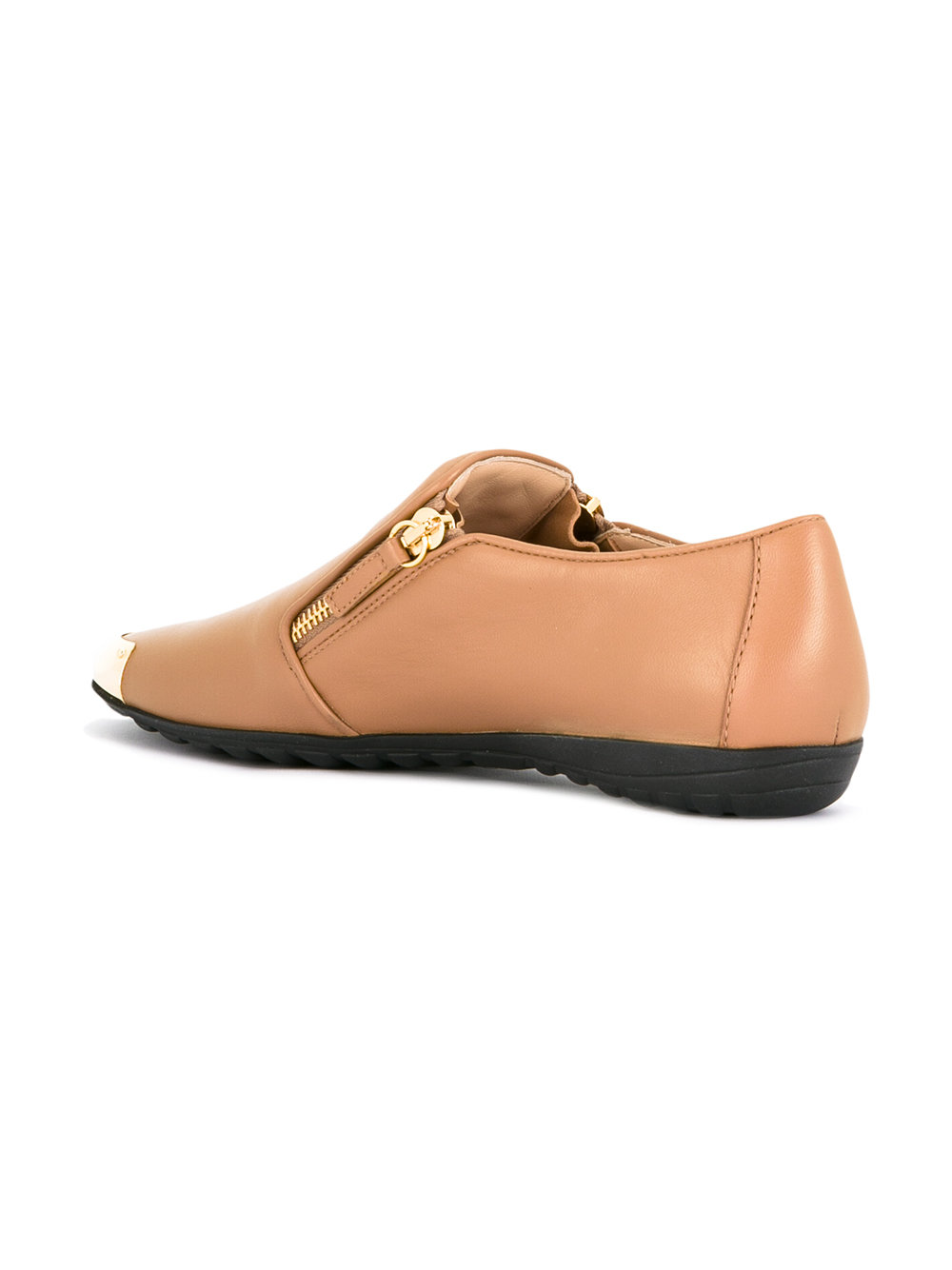 zip detail slippers