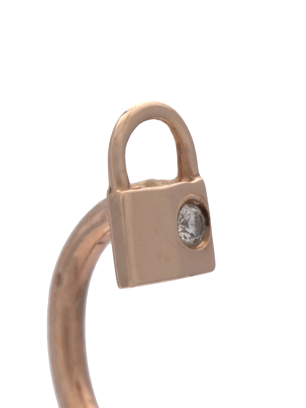 padlock open hoop earring