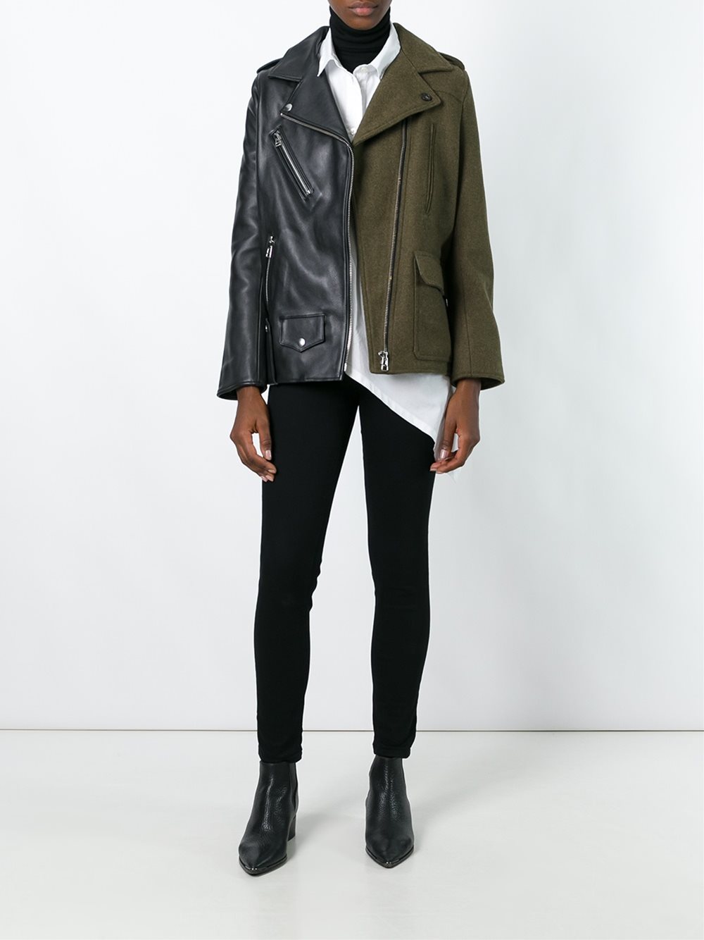 patchwork biker jacket