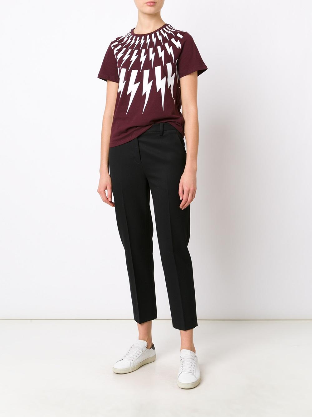 lightning bolt print T-shirt