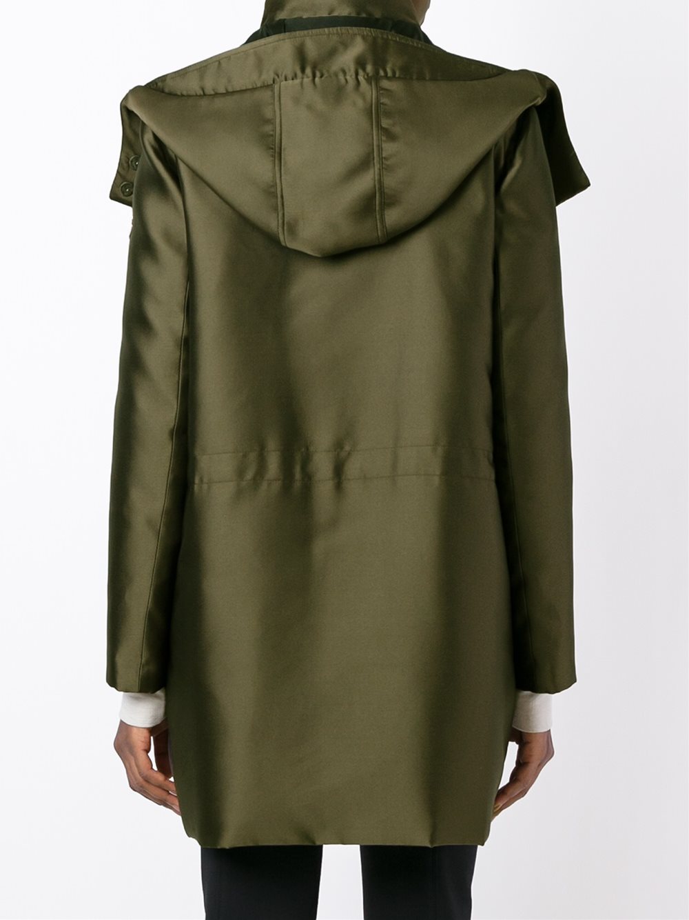 high neck hooded coat