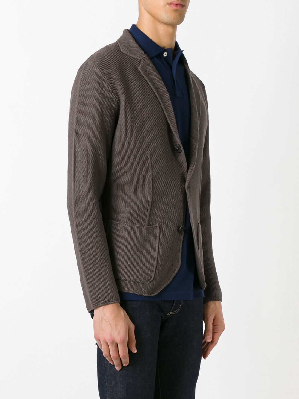 patch pockets knitted blazer