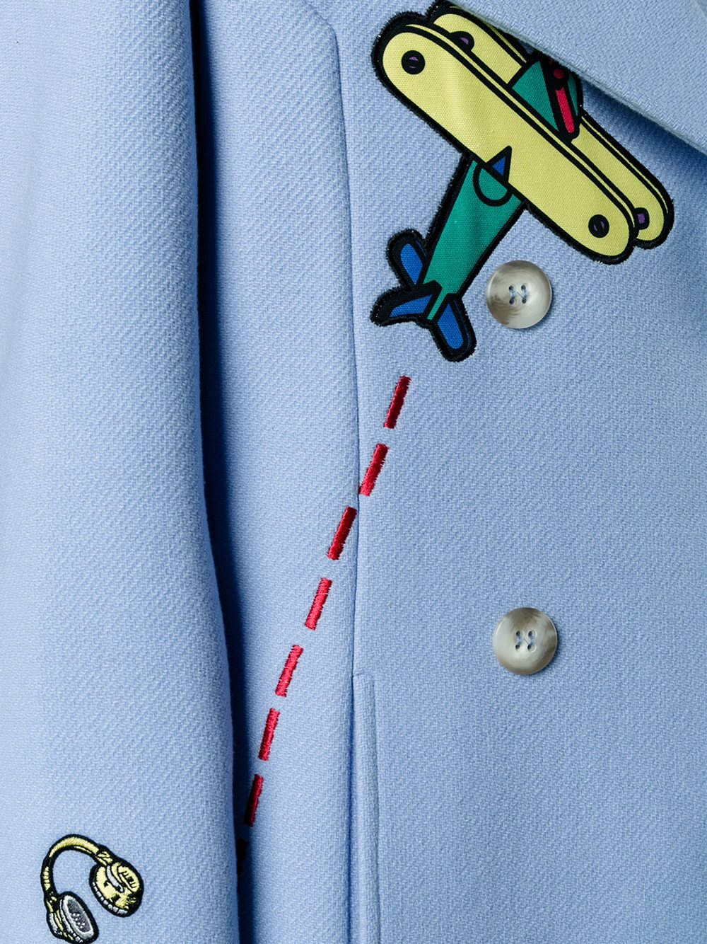 embroidered double breasted coat