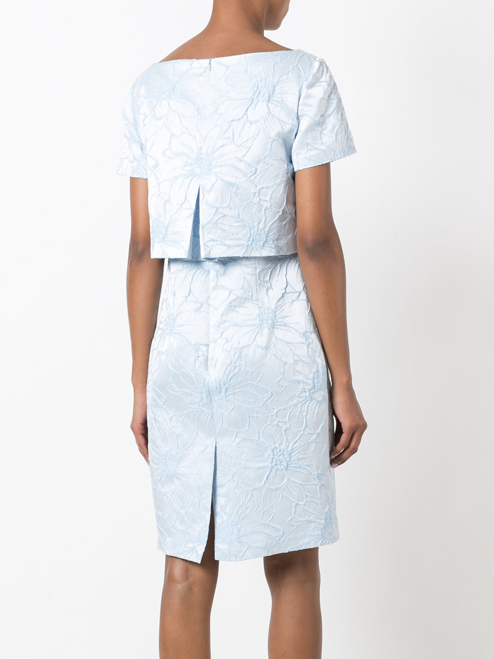 embroidered flowers layered dress