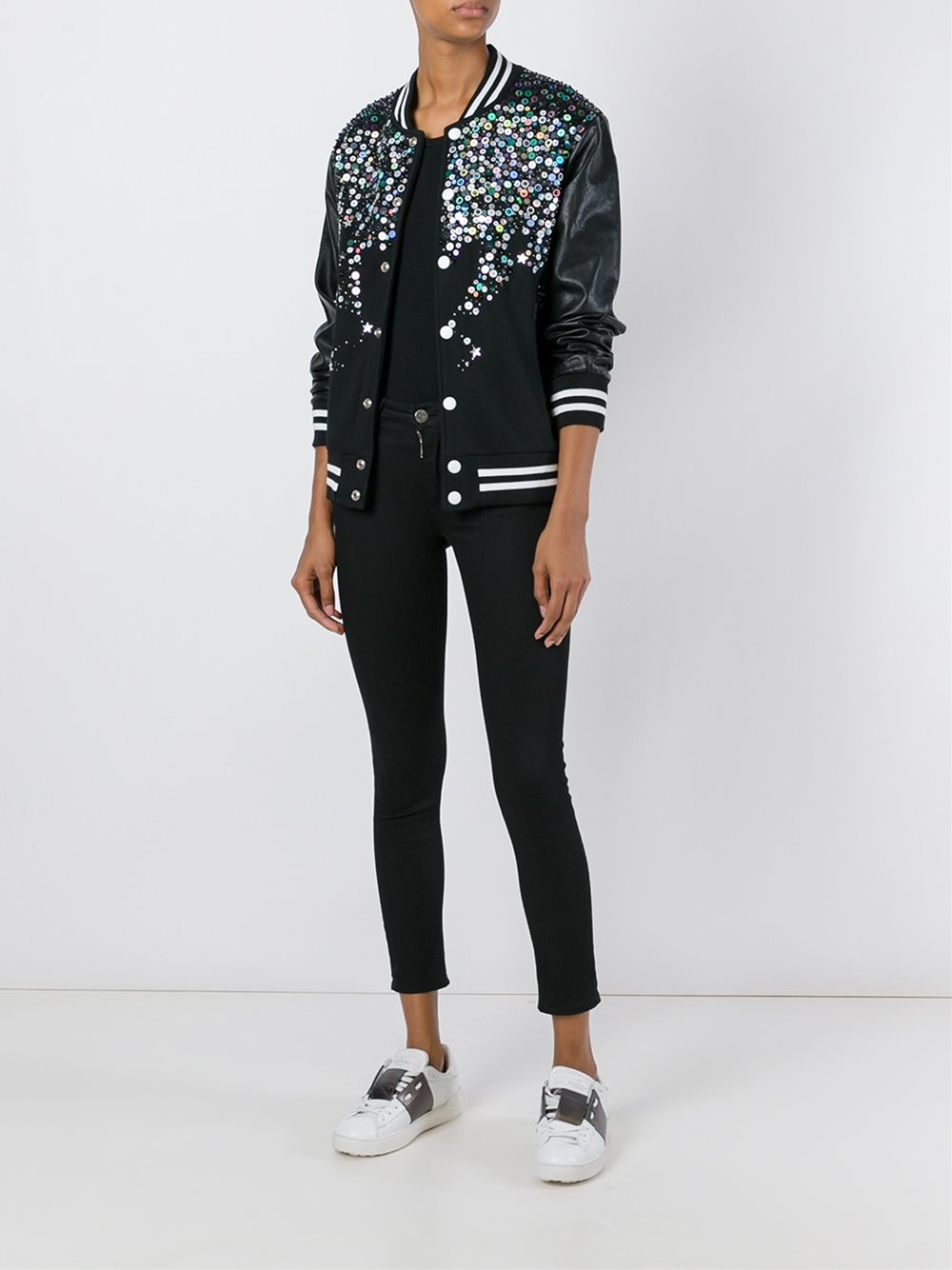 sequin effect bomber jacket