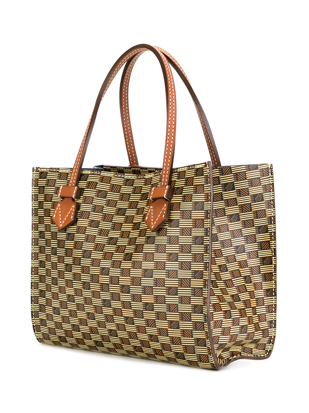 checked tote bag