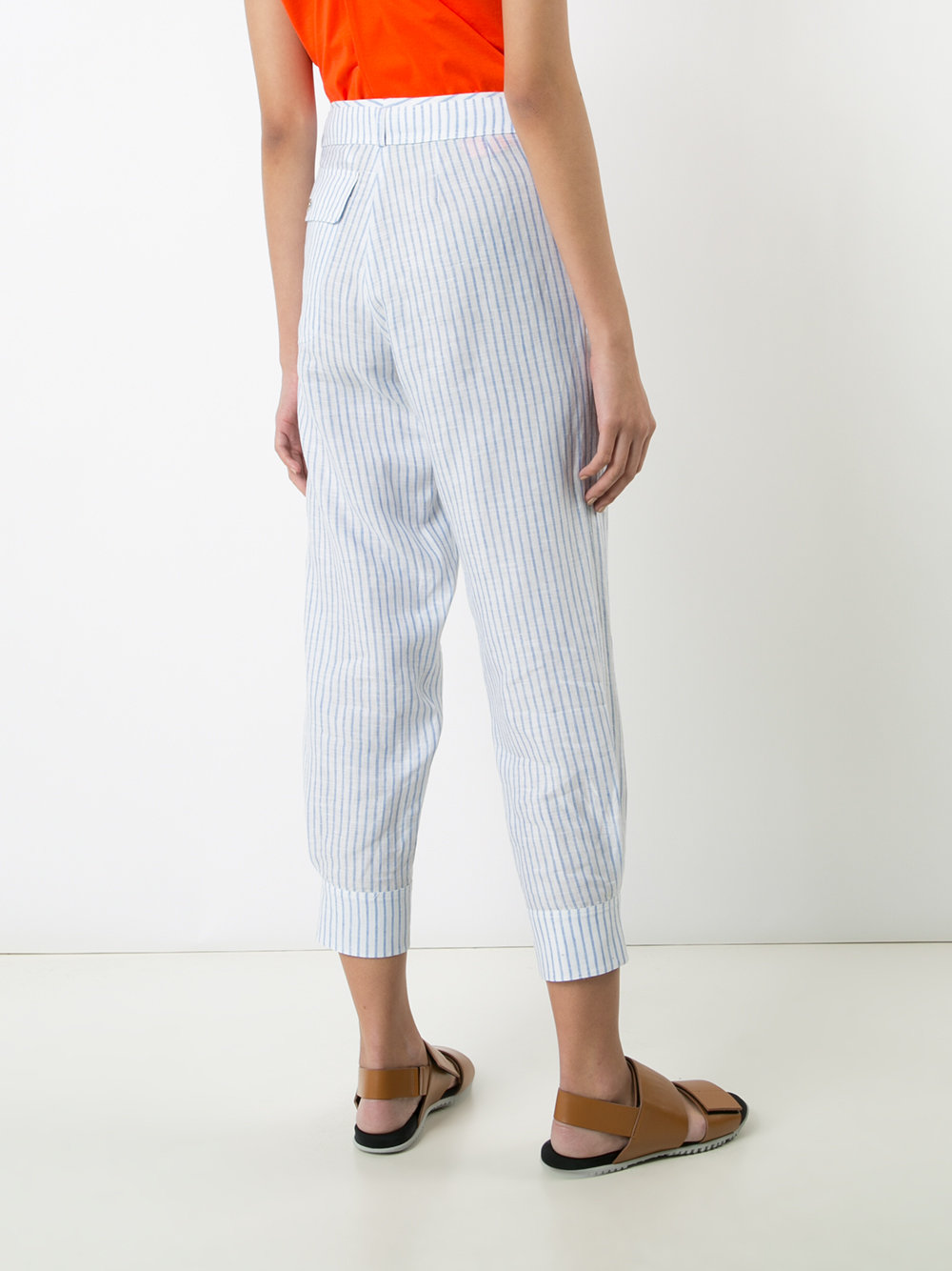 Parnas striped cropped trousers