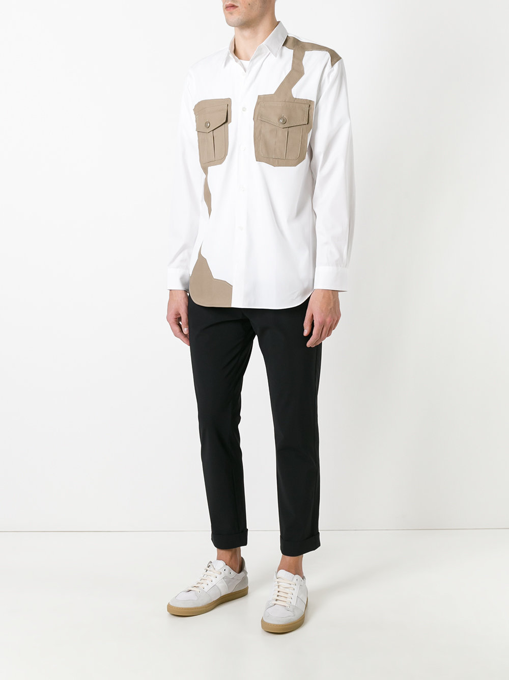 contrast patch shirt