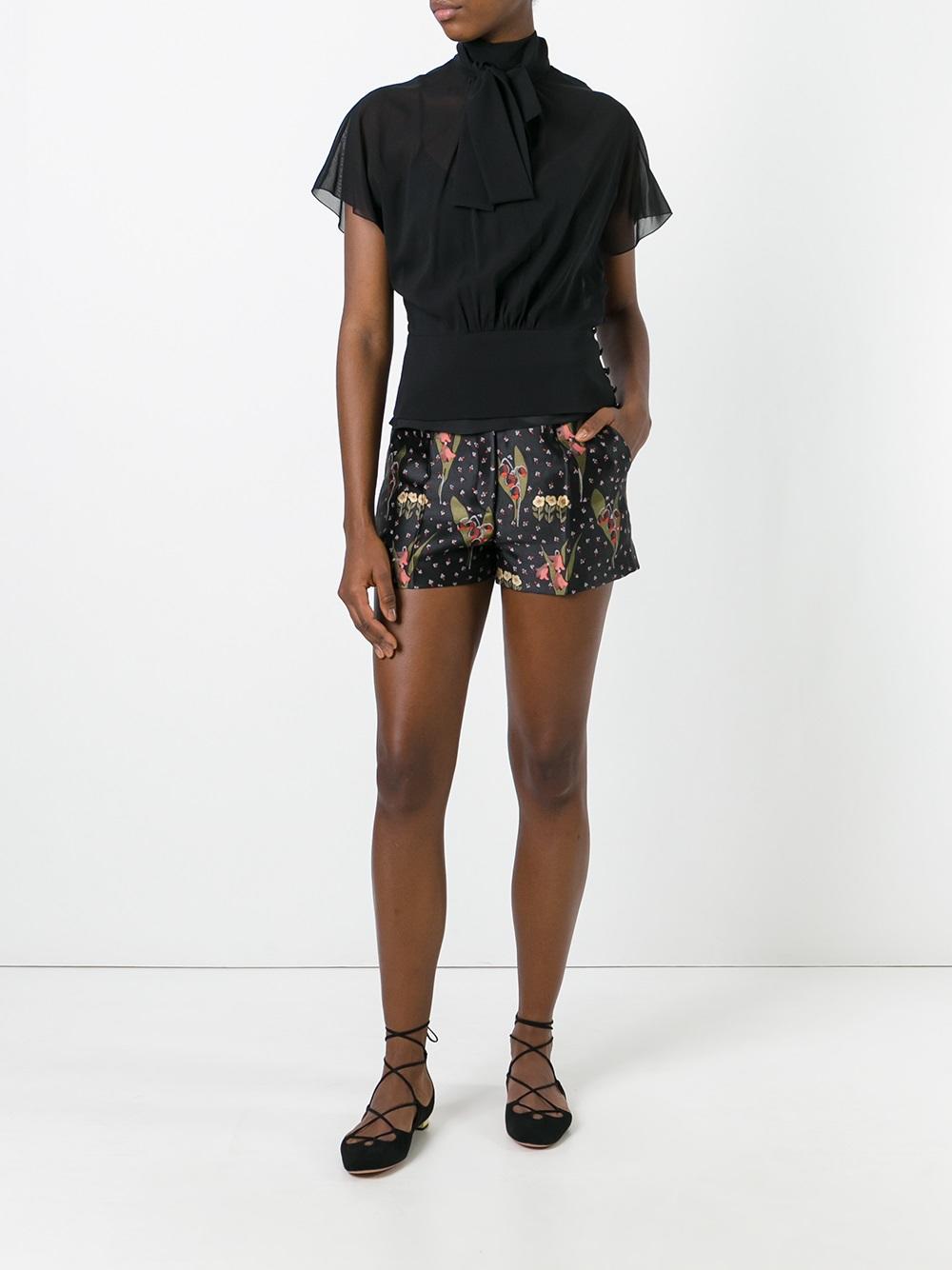 floral print tailored shorts
