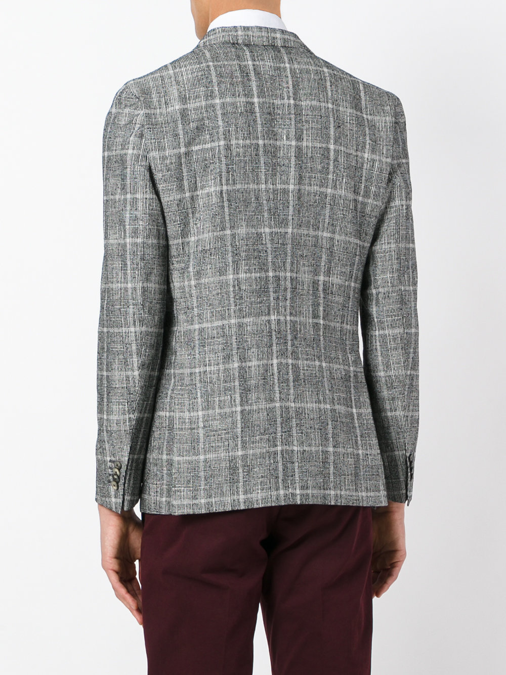 checked two-button blazer
