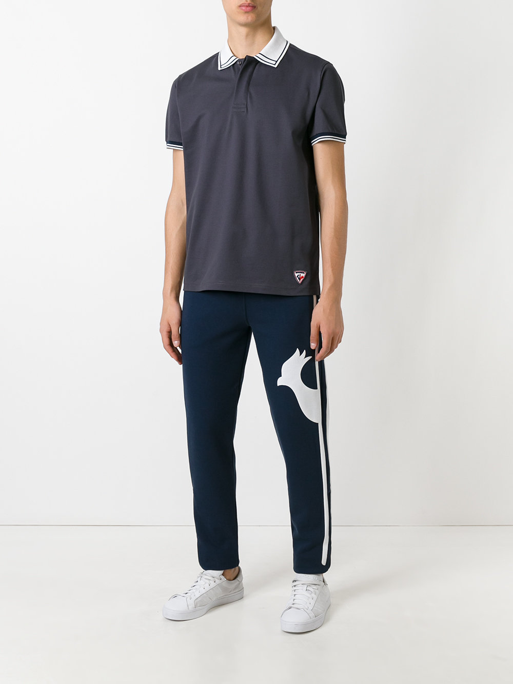 contrast collar polo shirt