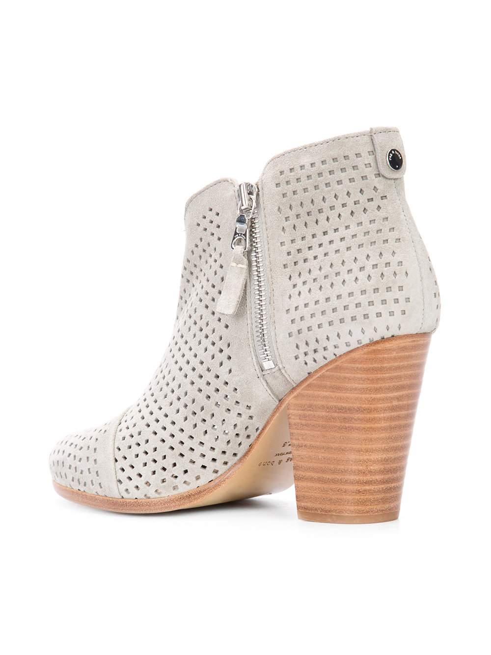 perforated decoration ankle boots