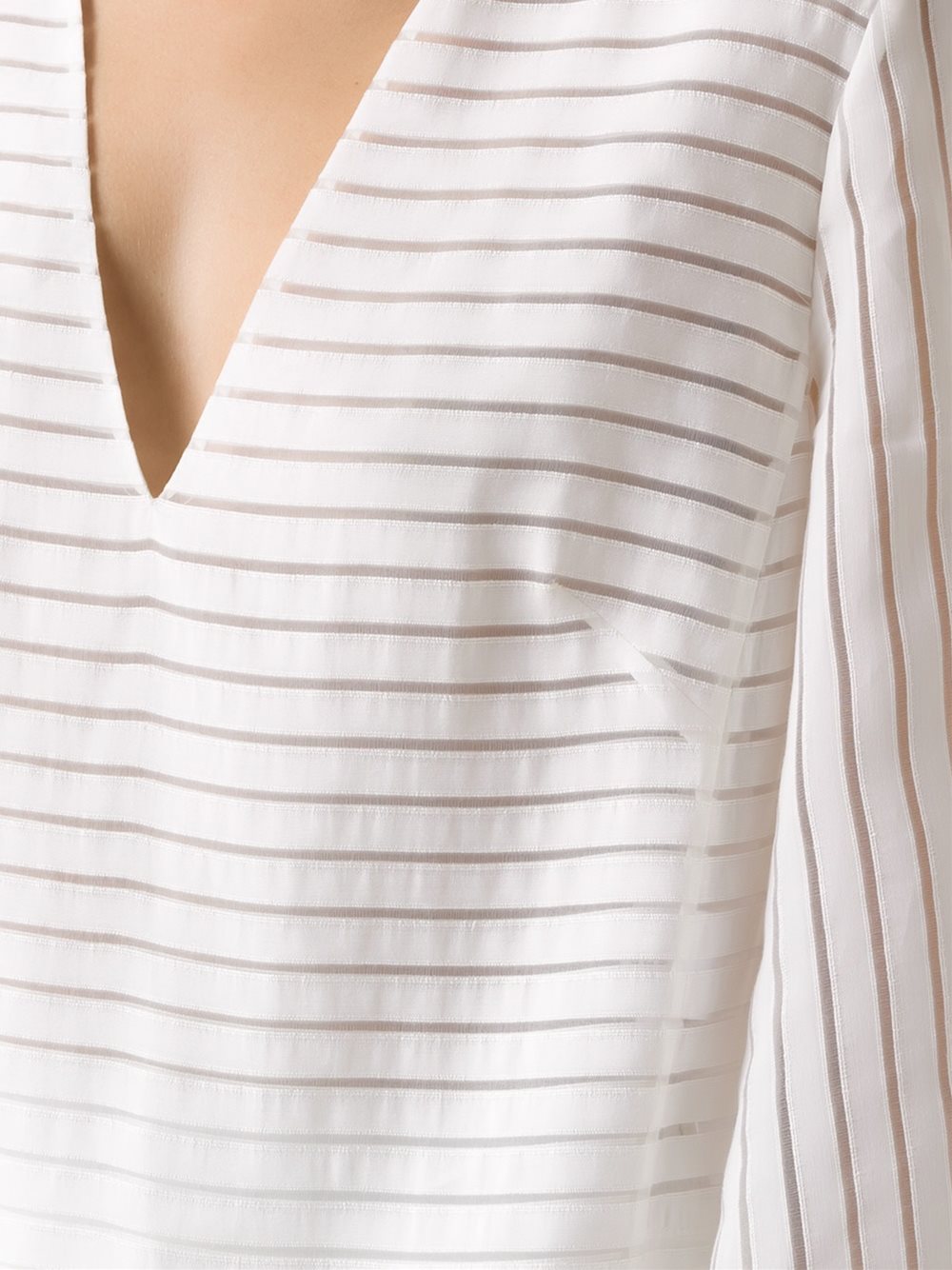 v-neck striped blouse