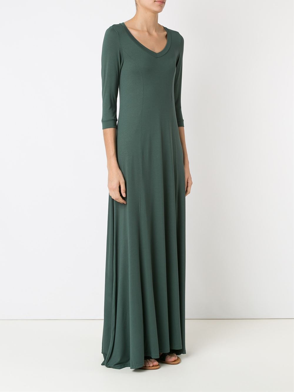 v-neck long evening dress