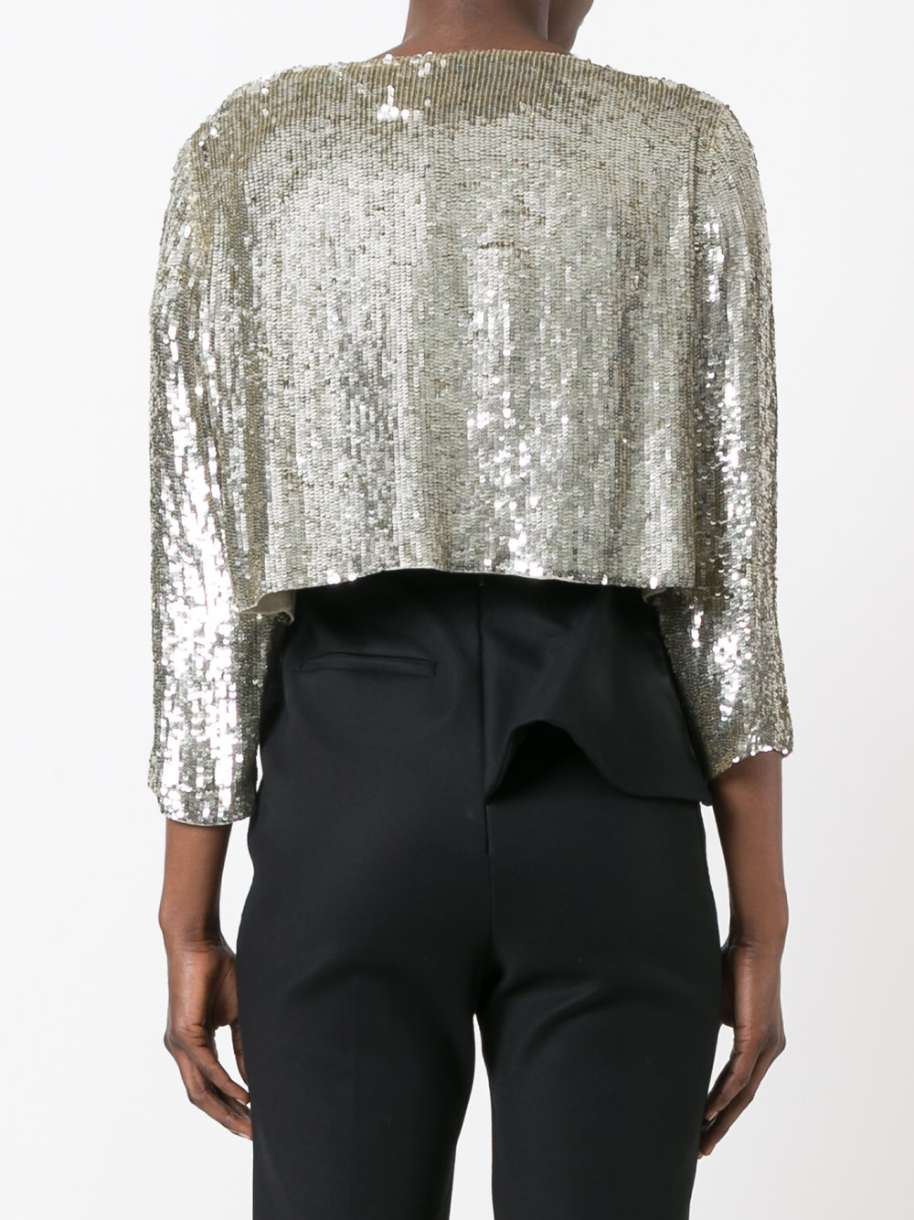 cropped sequin cardigan