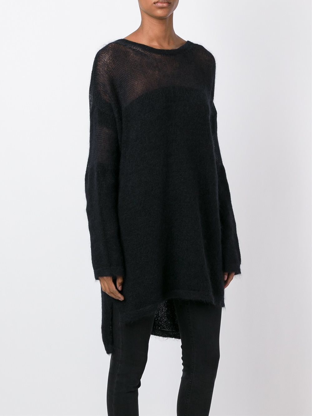 semi sheer long fit jumper
