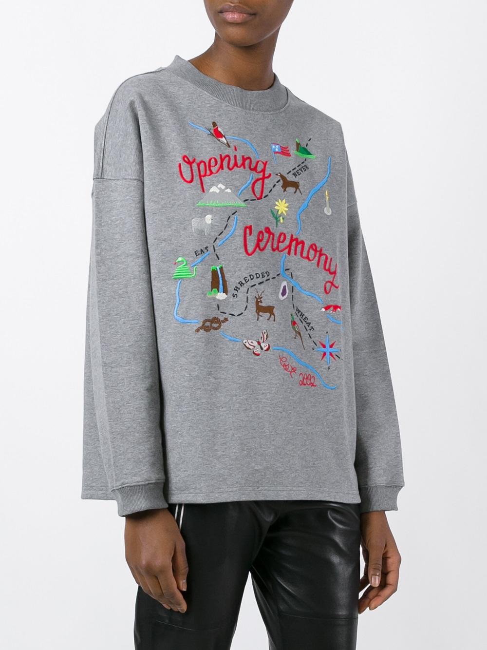 map embroidery sweatshirt