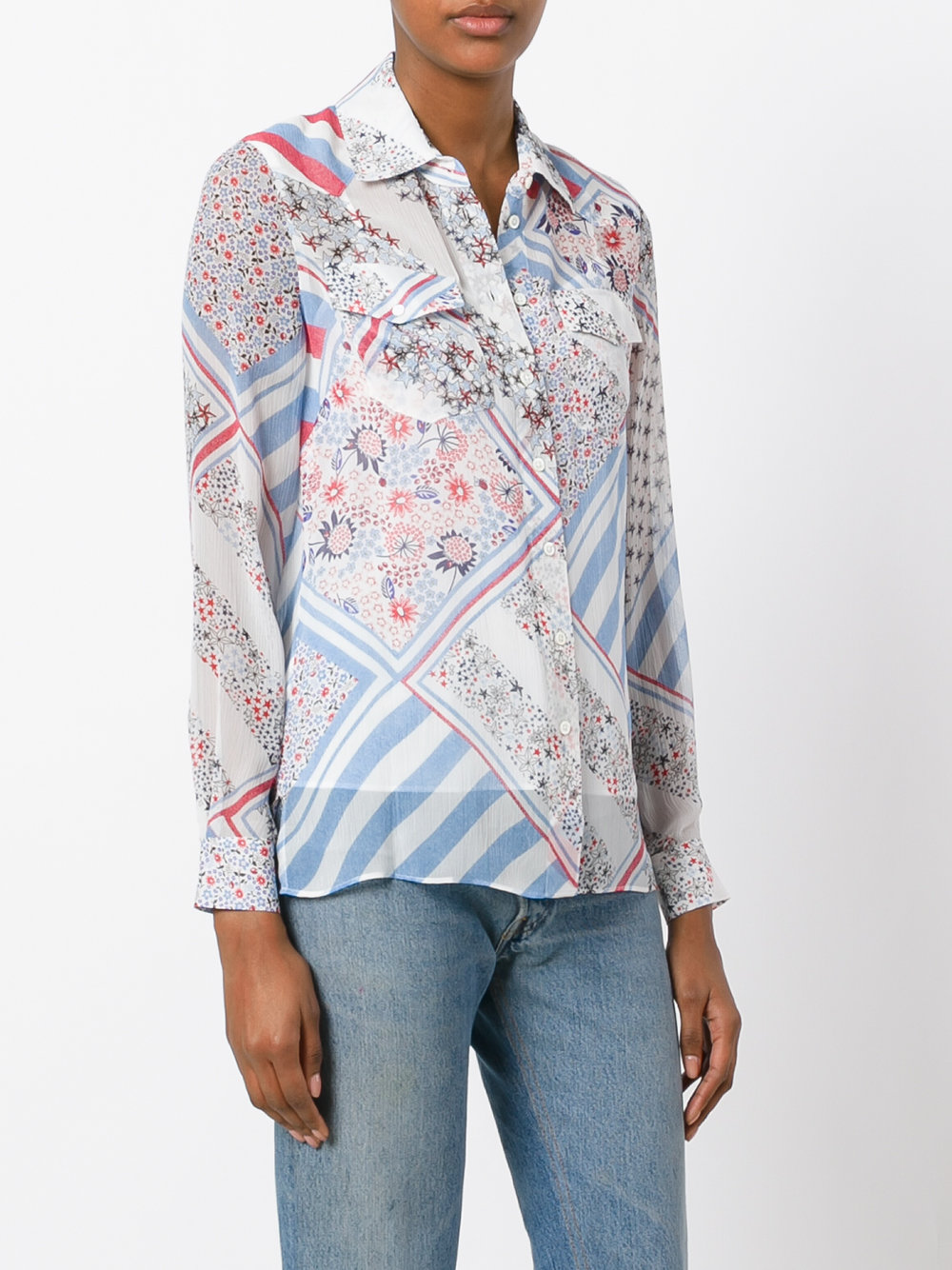 patchwork print shirt 