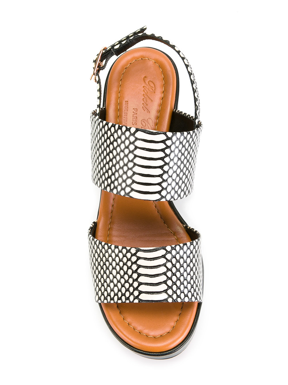 platform snake effect sandals