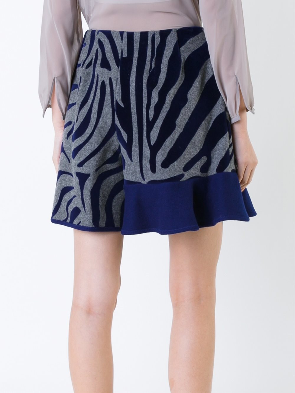 animal print ruffle shorts