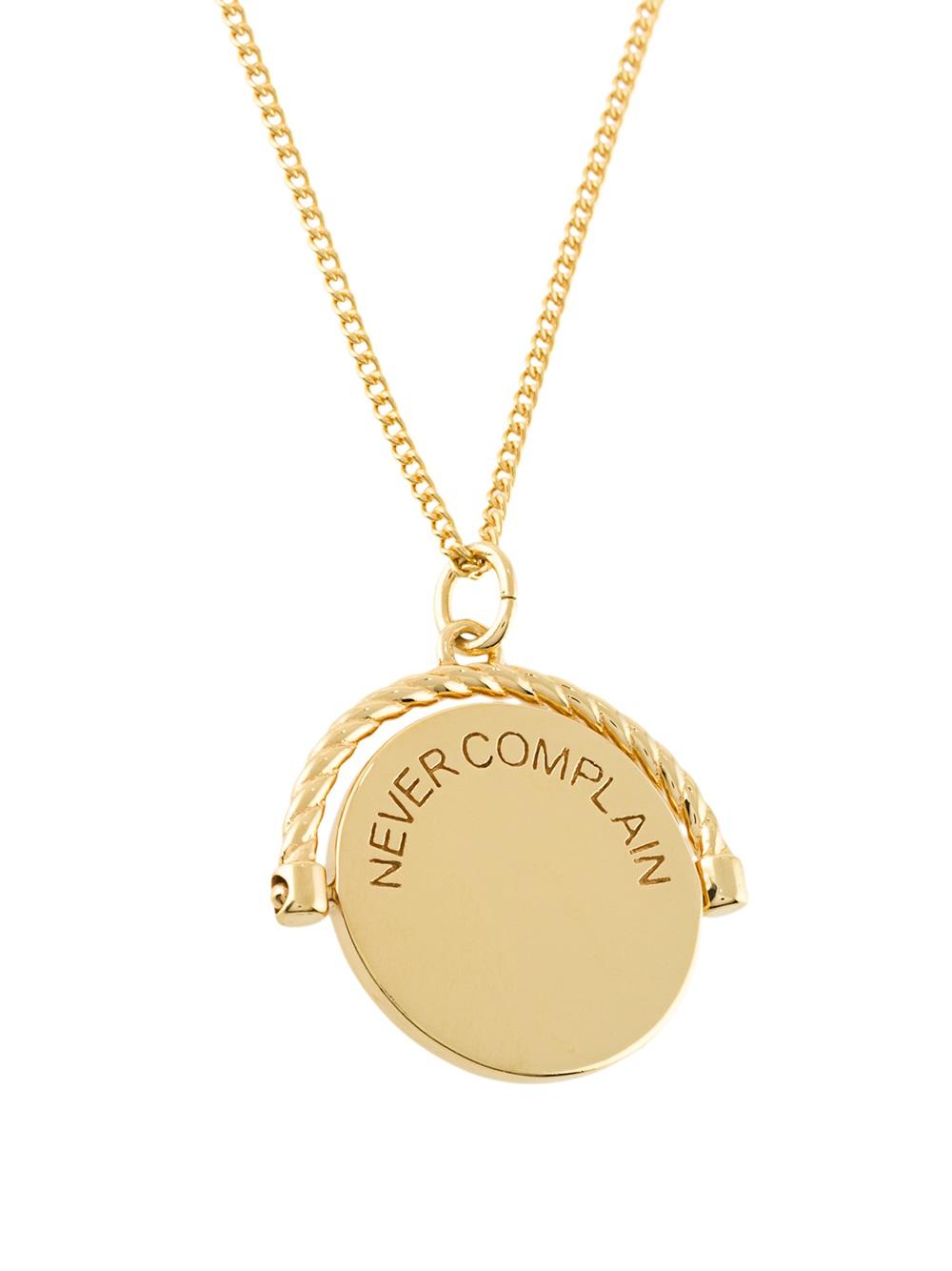 'Never Complain' necklace 