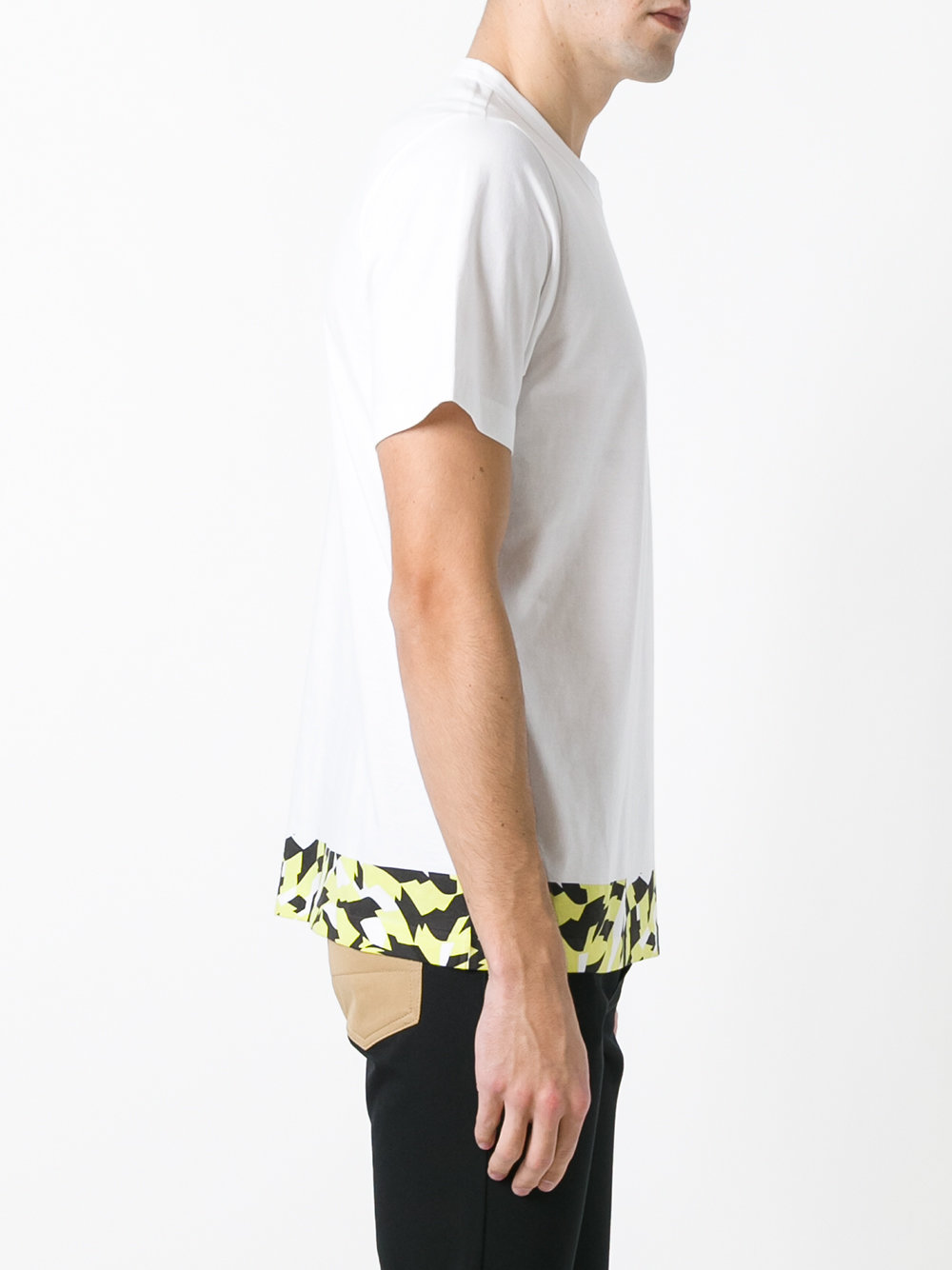 printed trim T-shirt