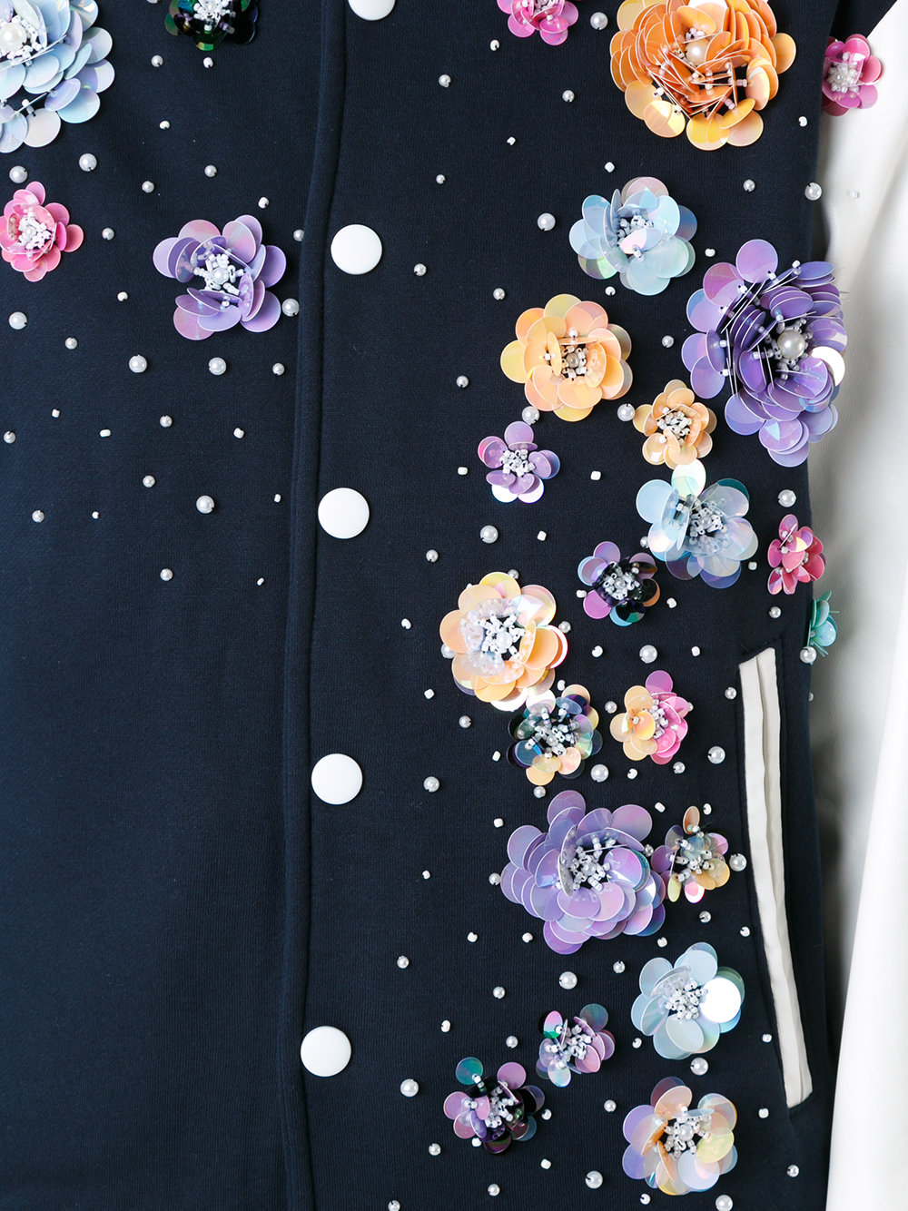 floral embellishment bomber jacket