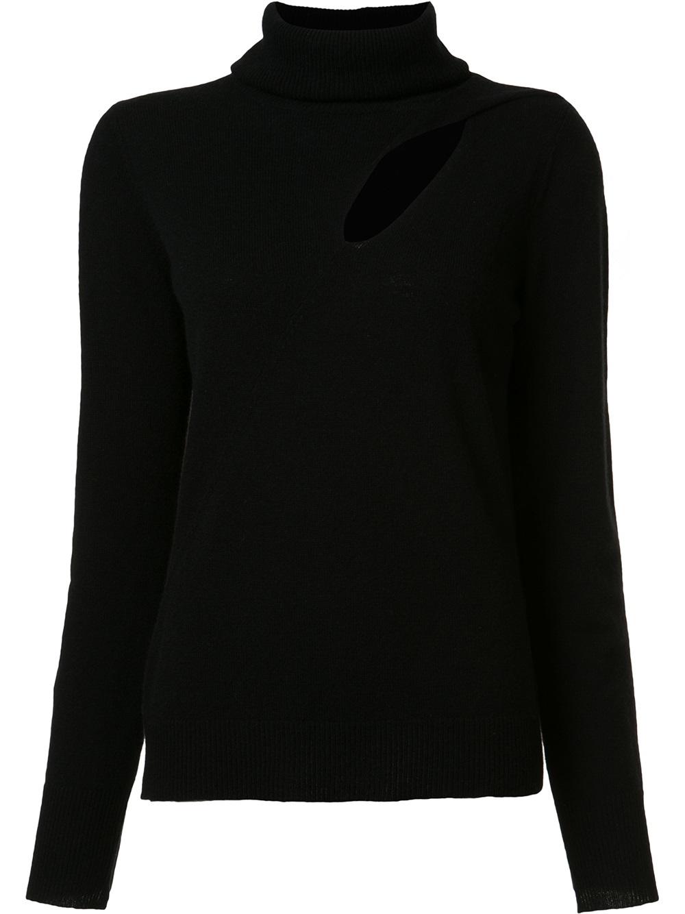 cut-off detailing turtleneck jumper