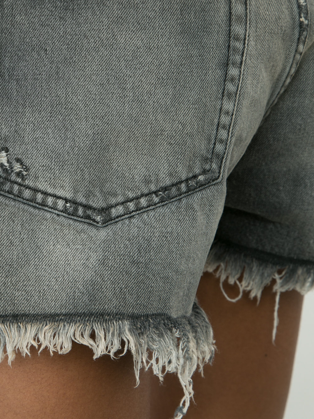 shredded trim denim shorts 