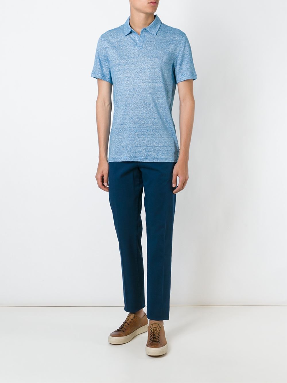 contrast pocket straight leg trousers