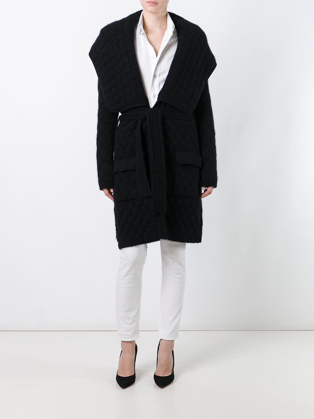 diamond knit cardi-coat 