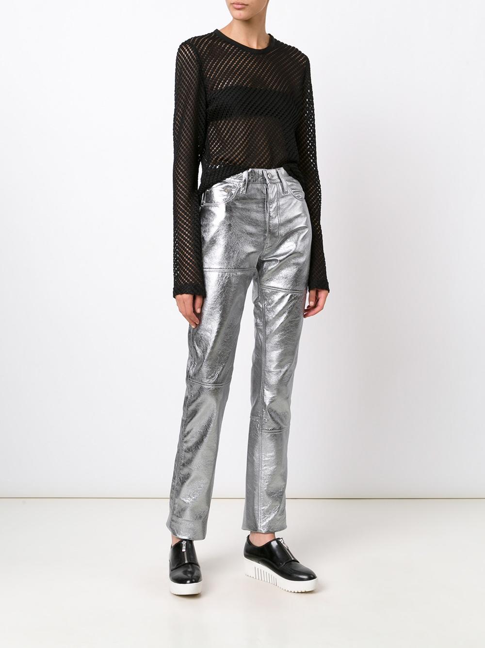 metallic trousers