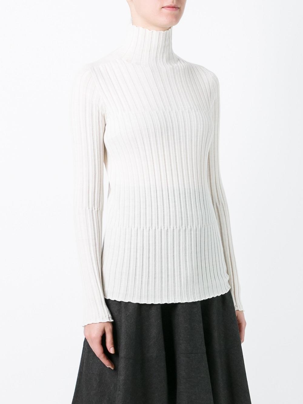 turtleneck ribbed knit jumper