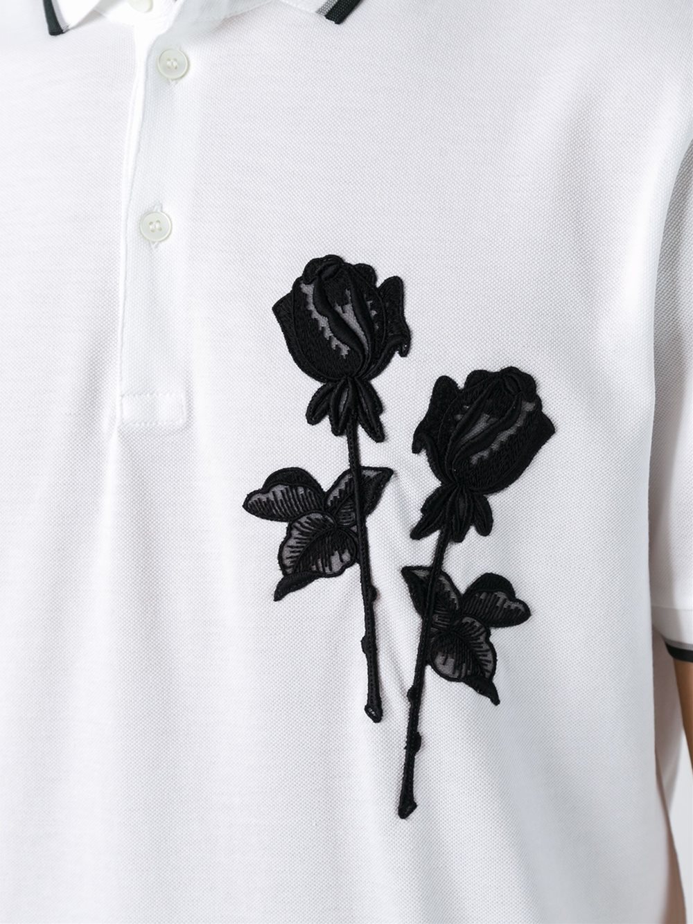 rose patch polo shirt 