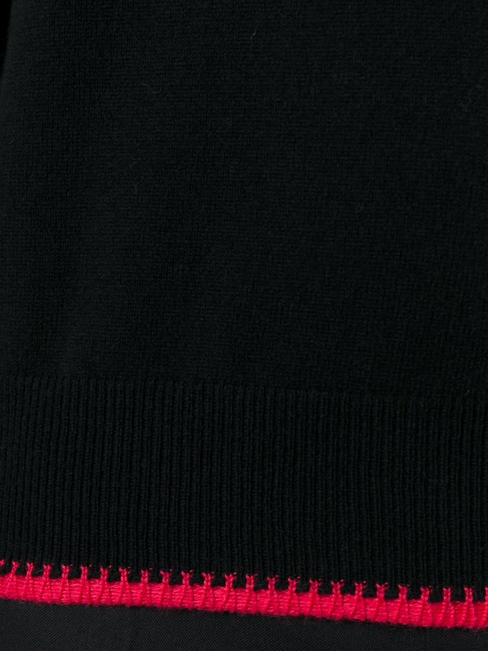 contrast trim crew neck sweater