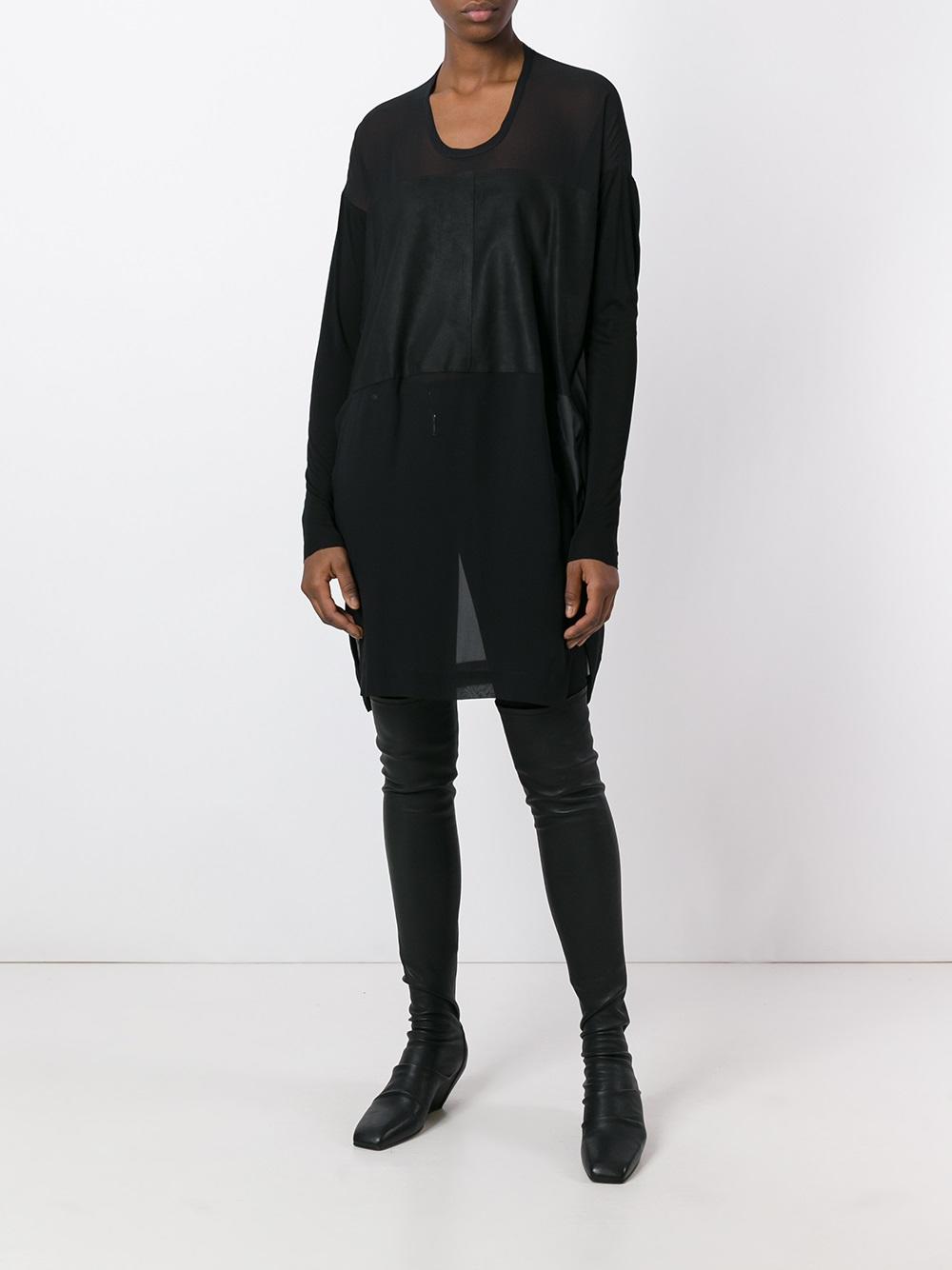 scoop neck sheer blouse