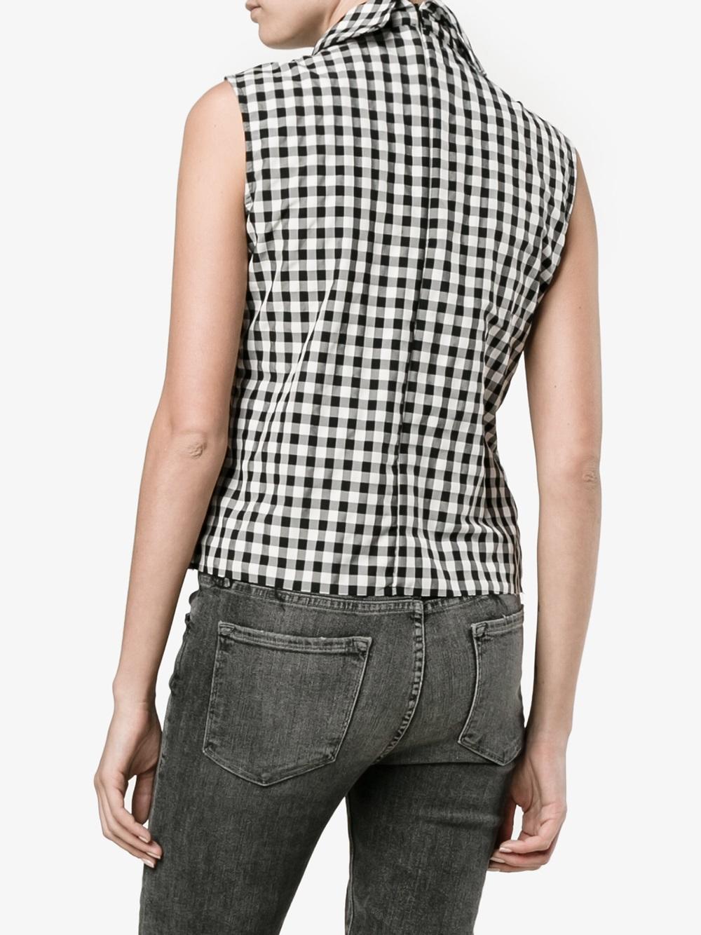 sleeveless gingham top 