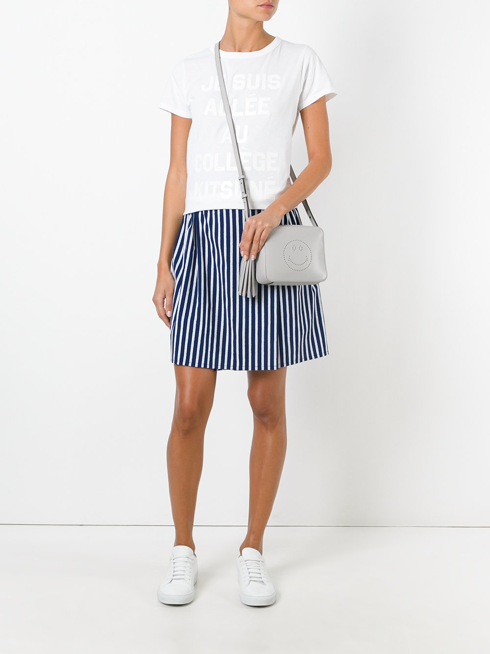 striped A-line skirt 