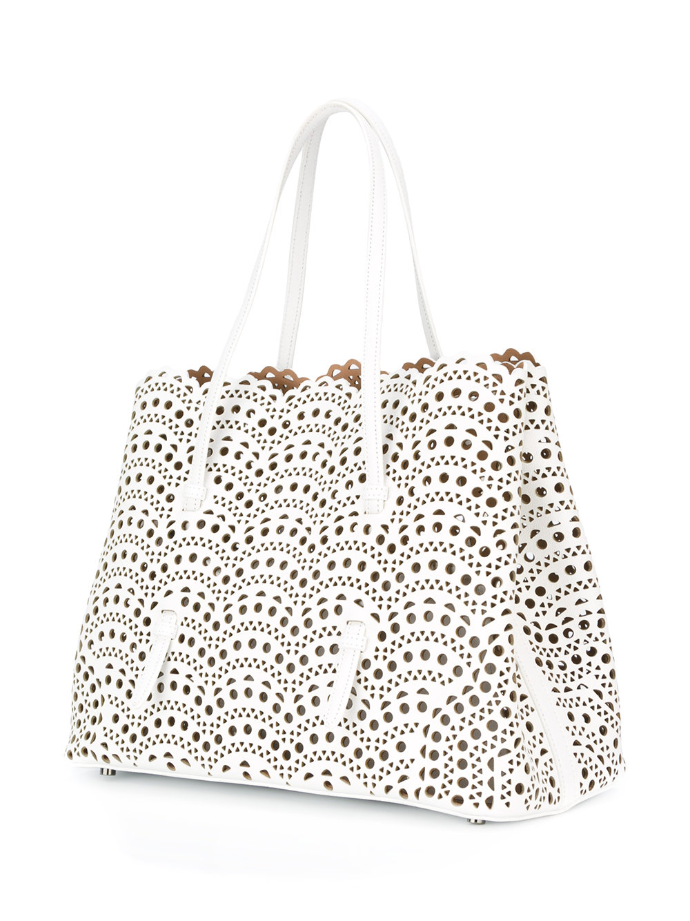 scalloped laser cut tote