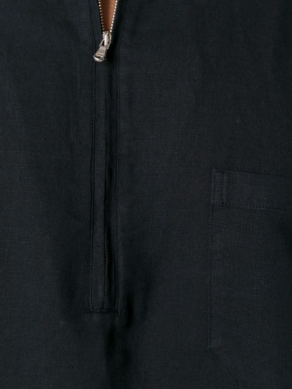 shawl collar zipped shirt 