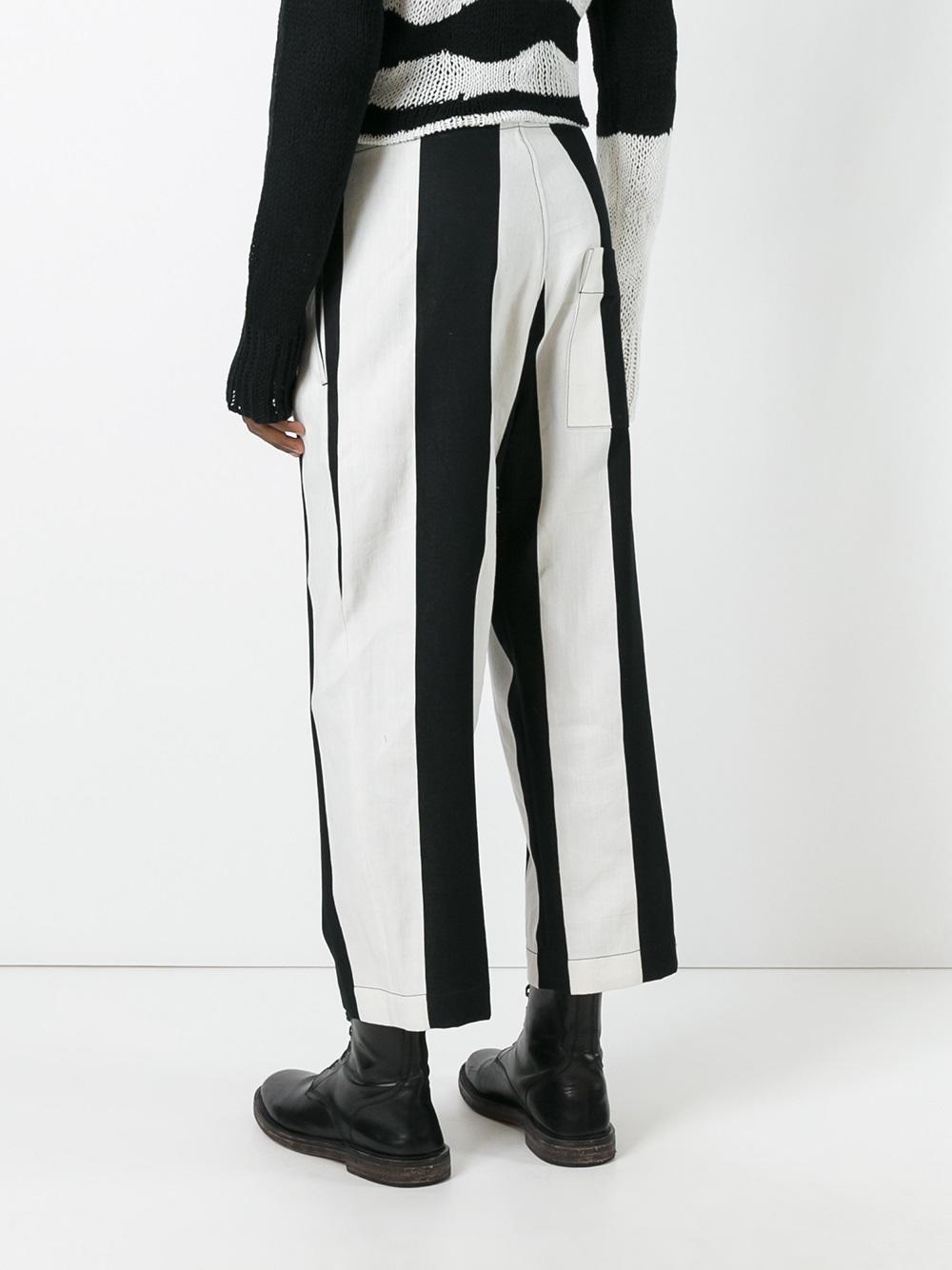 high waist striped trousers 