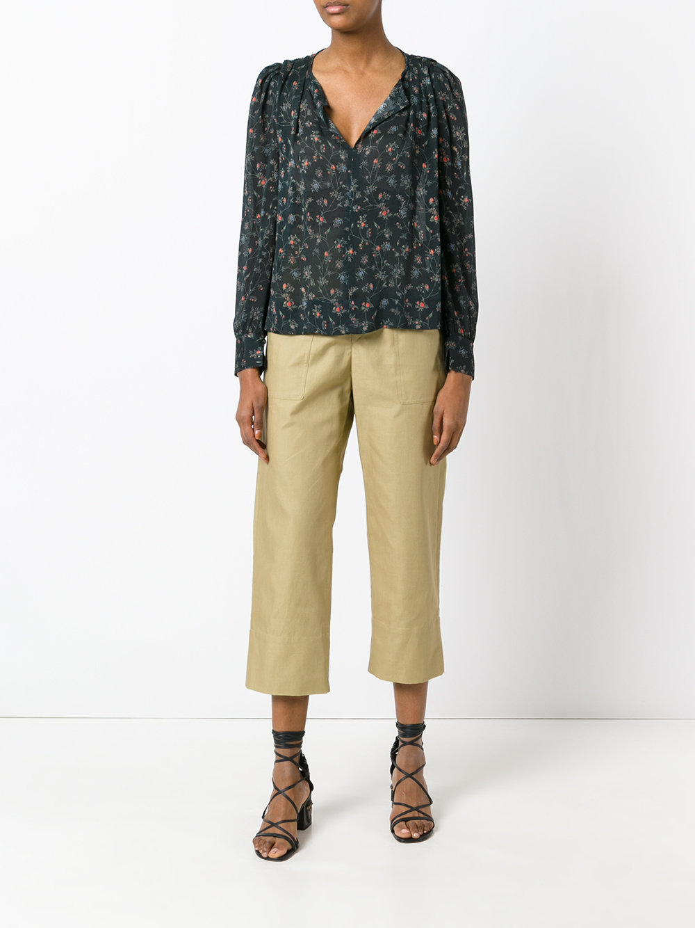 cropped straight leg trousers