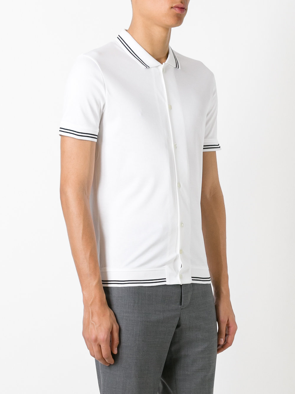 stripe-detail polo shirt