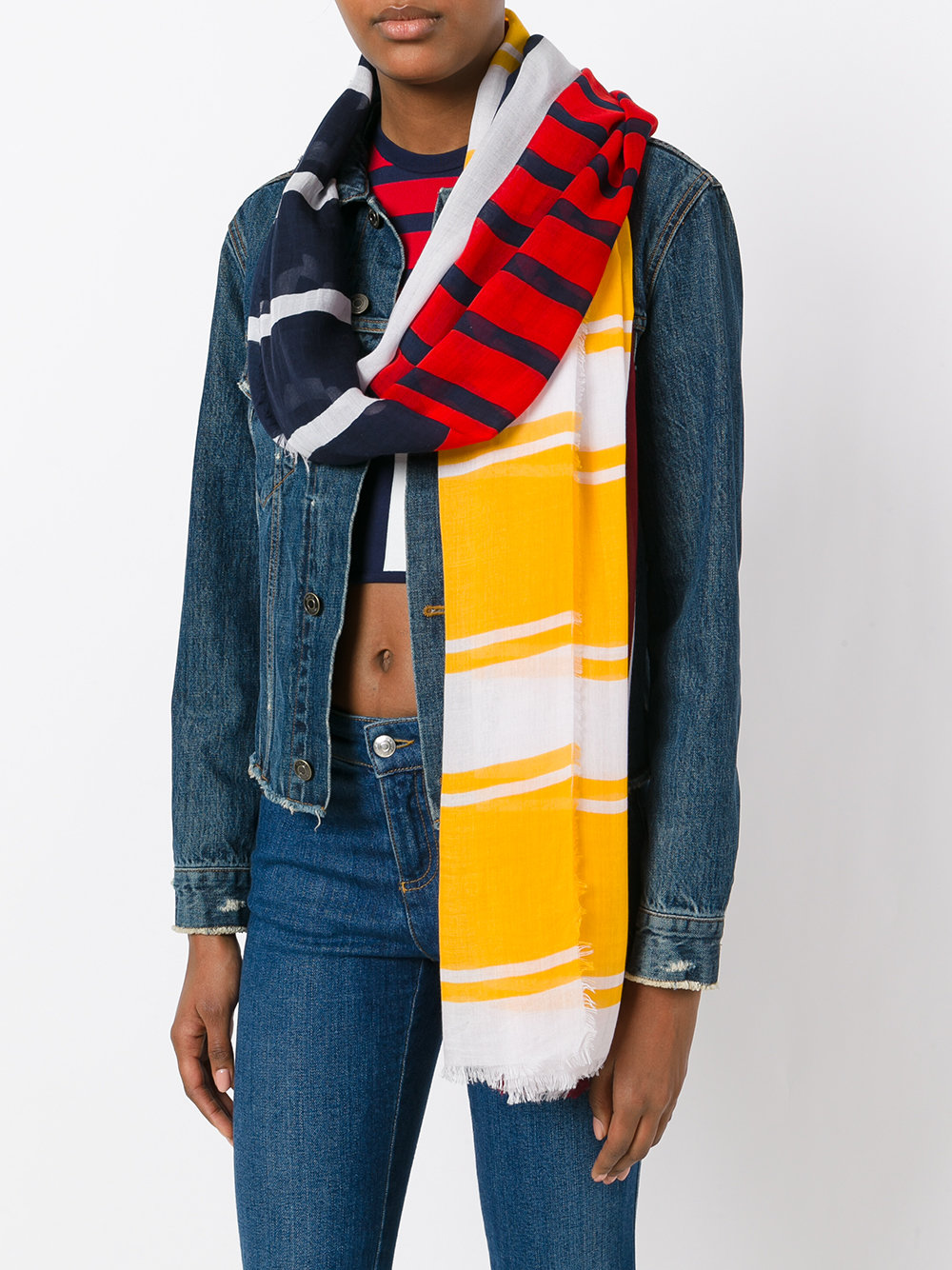 printed stripe scarf